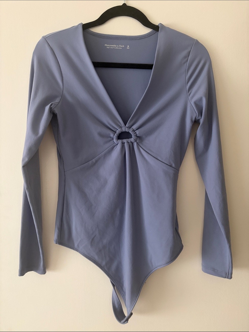 Abercrombie & Fitch Periwinkle Keyhole Long-Sleeve Bodysuit